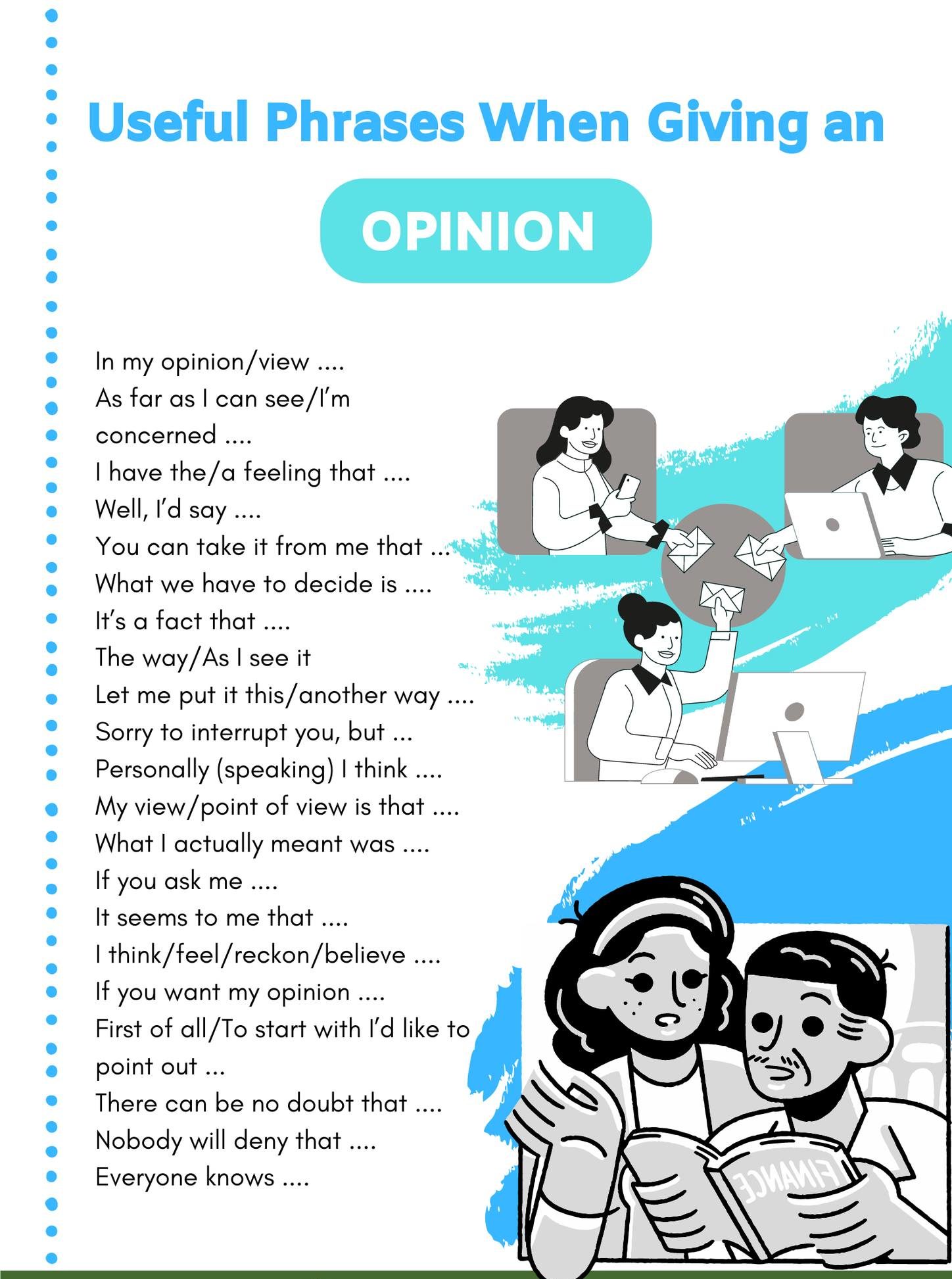 Useful Phrases When Giving An Opinion - Jobsforteachingenglish.com