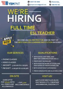 Looking for Office-based ESL Teachers. Apply and be hired immediately