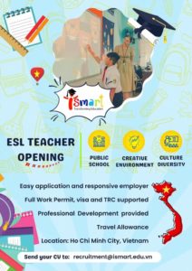 iSMART Education is looking for potential candidates the an English Teacher Position